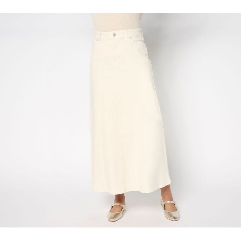 Me by Jennie Garth Women's Petite Skirt 8P Sullie PD Denim Multi-colored